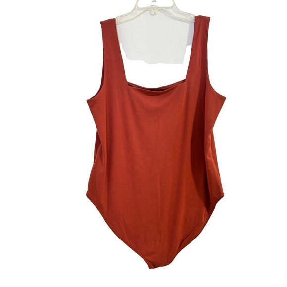 Old Navy Bodysuit Plus curvy 2X Rust Seamless Sleeveless Solid Scoop Neck - Picture 2 of 6